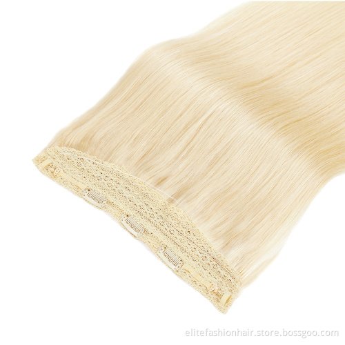 No any split ends Real Human Hair Halo Extensions Straight Halo Real Hair Extensions with Clips for Women Halo Hair Extensions
